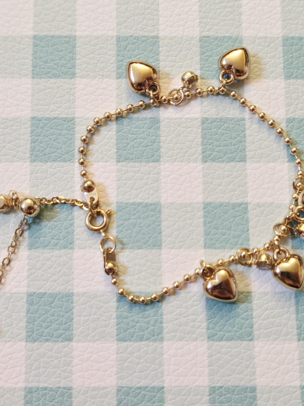Gold Heart Charm Bracelet - Women's Jewelry
